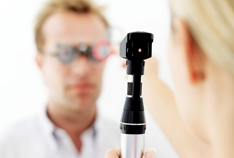 eye examination tool ophthalmoscope examining retina