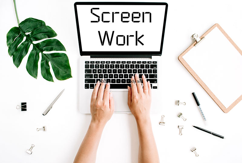 laptop screen showing screen work